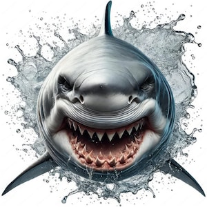 Shark Clipart | Fierce Shark Clipart Bundle | 10 High-Quality Designs | Marine Predator Art | Printables | Commercial Use