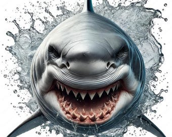 Shark Clipart | Fierce Shark Clipart Bundle | 10 High-Quality Designs | Marine Predator Art | Printables | Commercial Use
