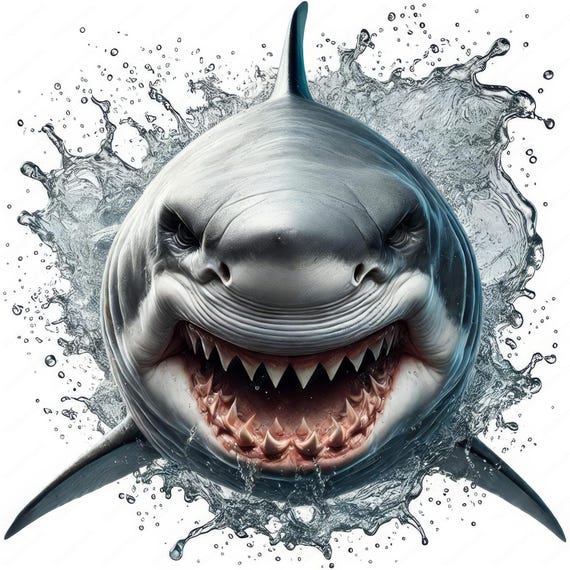 Fierce Shark Clipart Bundle | Marine Predator Art (Digital Download)