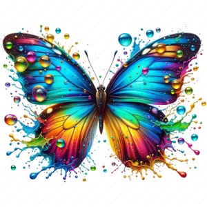 Schmetterling Clipart | Lebendige 3D Schmetterling Clipart Bundle | 10 hochwertige Designs | Natur Kunst | Drucksachen | Kommerzielle Nutzung