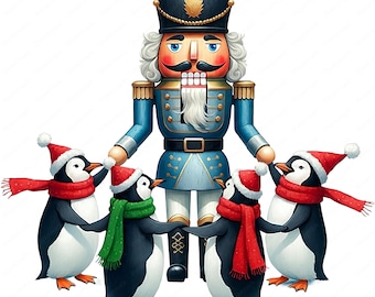 お祝いムード満点のくるみ割り人形クリップアート集：クリスマスデザイン（デジタルダウンロード）