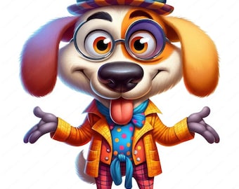 Funny Dog Clipart Bundle: Humorous Canine Designs (Digital Download)