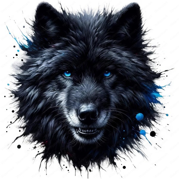 Boze zwarte Wolf clipart | Dreigende zwarte wolf clipart bundel | 10 afbeeldingen van hoge kwaliteit | Dieren in het wild kunst | Afdrukbare exemplaren | Commercieel gebruik