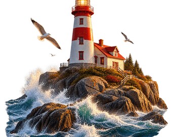 Canadian Coastal Clipart Bundle, 15 Maritime Heritage PNG and JPG Designs