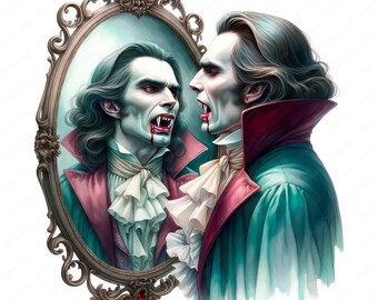 Paquete de imágenes prediseñadas de vampiros misteriosos / Arte gótico, uso comercial (descarga digital)
