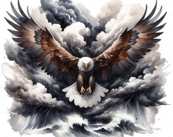 Eagle Clipart | Stormy Dance Eagle Clipart Bundle | 10 High-Quality Designs | Bird Art | Printables | Commercial Use