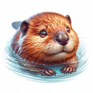 Cute Beaver Clipart | Adorable Cute Beaver Clipart Bundle | 10 High-Quality Designs | Beaver Theme Art | Printables | Commercial Use