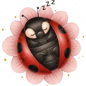 Adorabile coccinella clipart / Grazioso pacchetto PNG acquerello / 10 design di alta qualità / Arte digitale / Uso commerciale