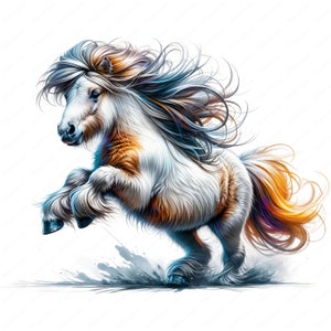 Clipart poney des Highlands | Ensemble de cliparts majestueux poney des Highlands | 10 modèles de haute qualité | Art de cheval écossais | Imprimables | Utilisation commerciale