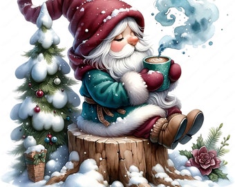 Christmas Gnome Clipart: Festive Holiday Designs (Digital Download)