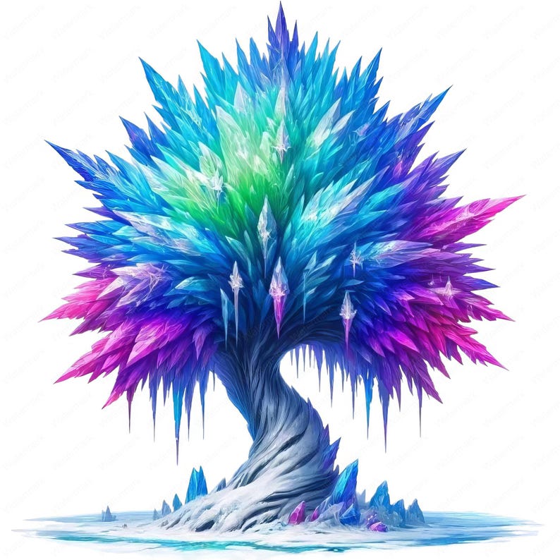 Magic Ice Tree Clipart Bundle: Snow Fantasy Art (digital Download) - Etsy