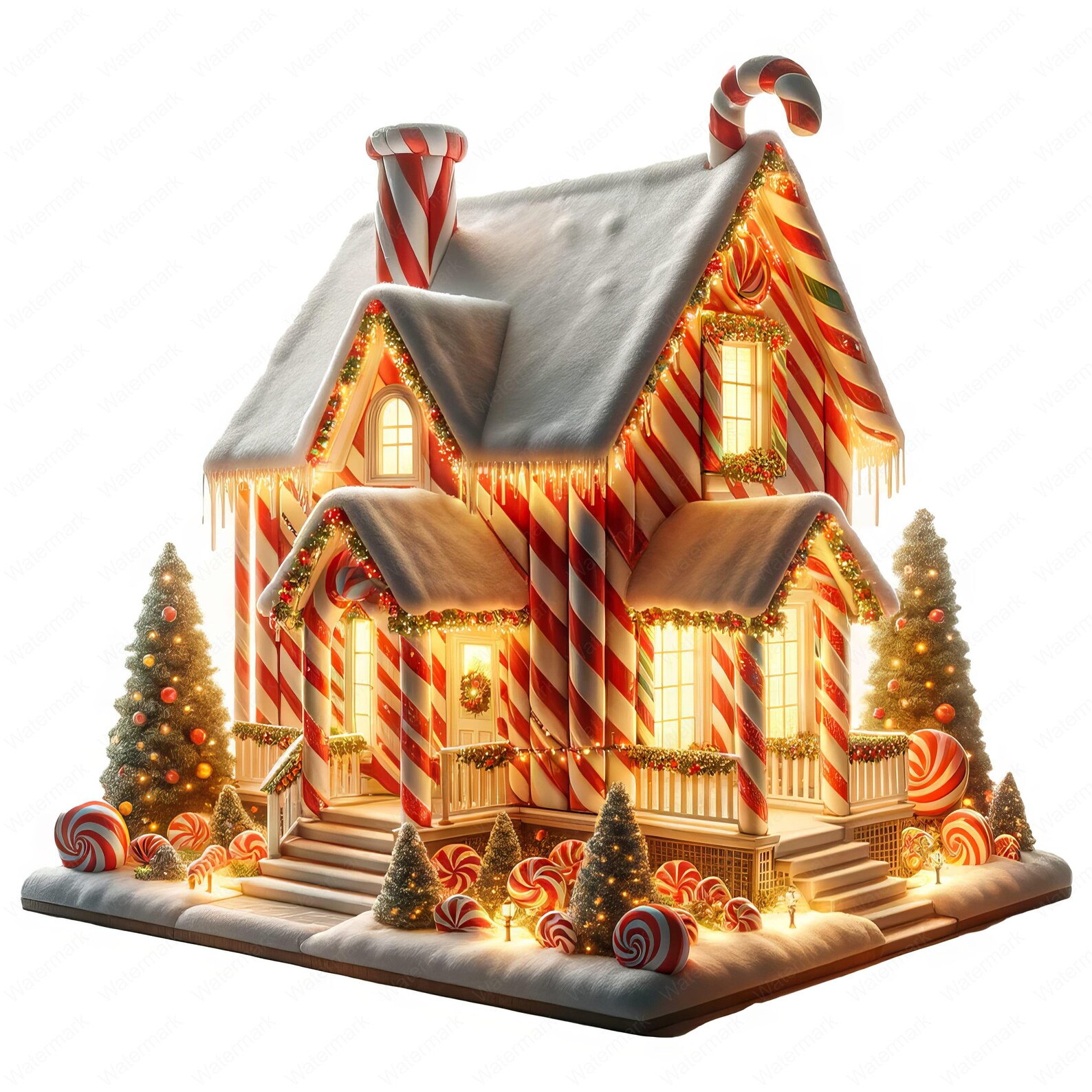Candy Cane House Clipart Bundle: Gingerbread Art (digital Download) - Etsy
