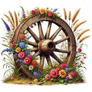 Rustic Floral Clipart Bundle: Vintage Country Art (Digital Download)