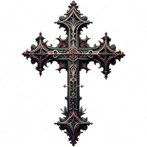 Gothic Cross Clipart | Intricate Gothic Cross Clipart Bundle | 10 High-Quality Designs | Medieval Art | Printables | Commercial Use