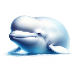 Beluga-Wal Clipart | Serene Beluga Wal Clipart Bundle | 10 hochwertige Designs | Maritime Kunst | Drucksachen | Kommerzielle Nutzung