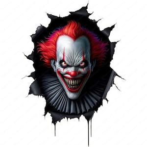 Clipart de payaso aterrador / Paquete de clipart de payaso espeluznante / 10 diseños de alta calidad / Arte de Halloween / Imprimibles / Uso comercial
