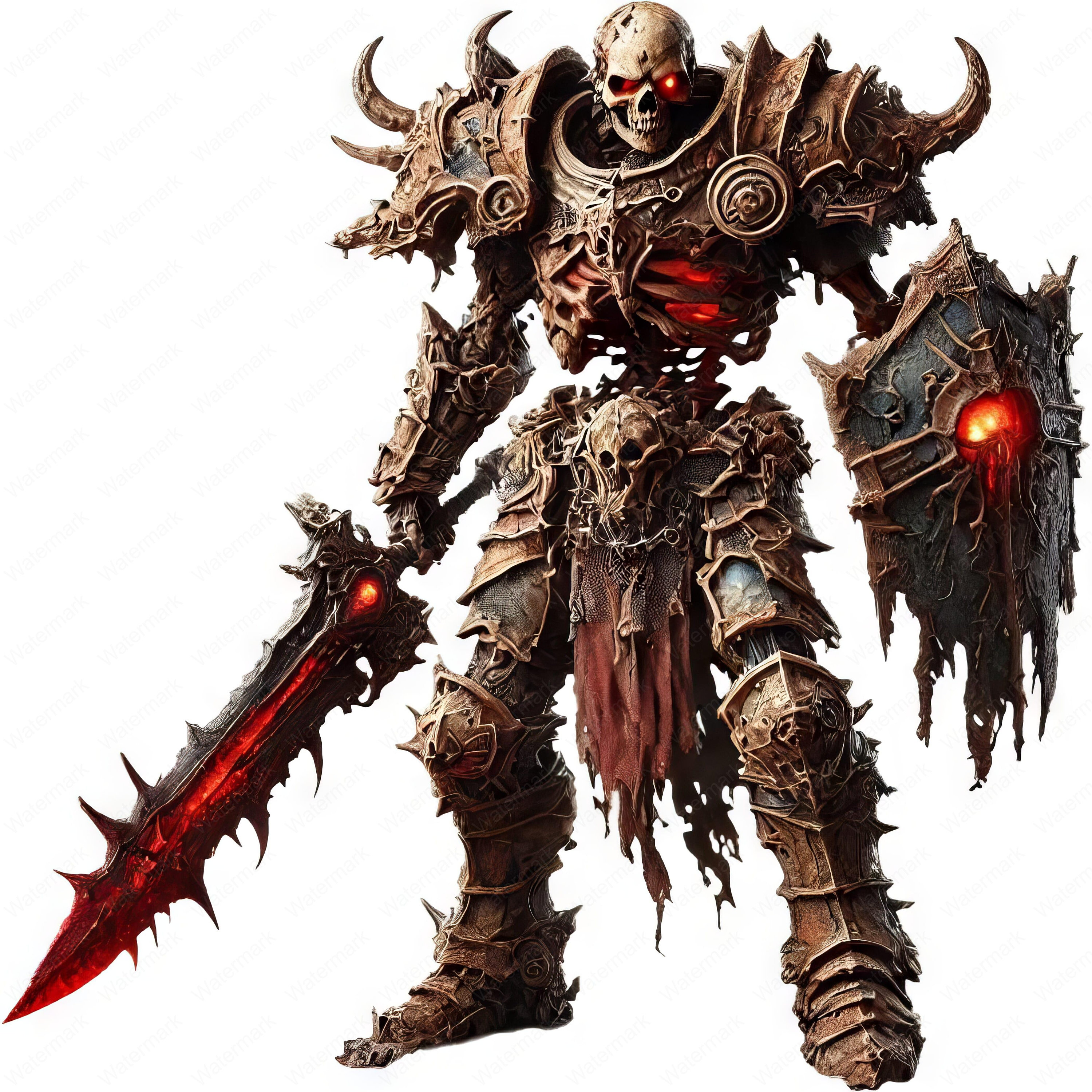 Dark Skeleton Warrior Clipart Bundle: Fantasy Art Designs (digital