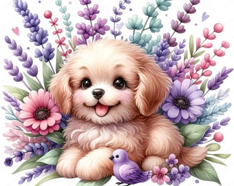 Puppy Clipart | Cute Dog Illustrations, High-Quality Prints (Digital Download)