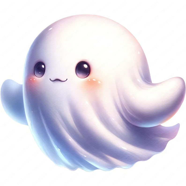 Cute Ghost Clipart Bundle | Halloween Art (Digital Download) image 10