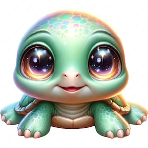 Clipart babyschildpad | Charmante babyschildpad clipartbundel | 10 hoogwaardige ontwerpen | Kinderkamerkunst | Afdrukbare items | Commercieel gebruik