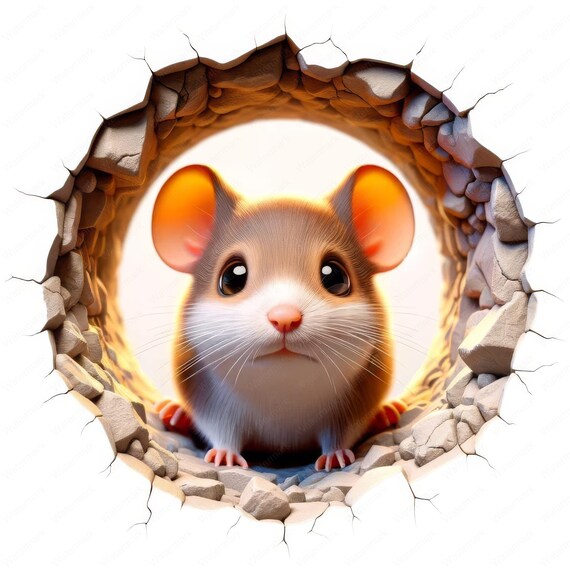 Cute Mouse Clipart Bundle | 3D Animal Art, Commercial Use (Digital Download)