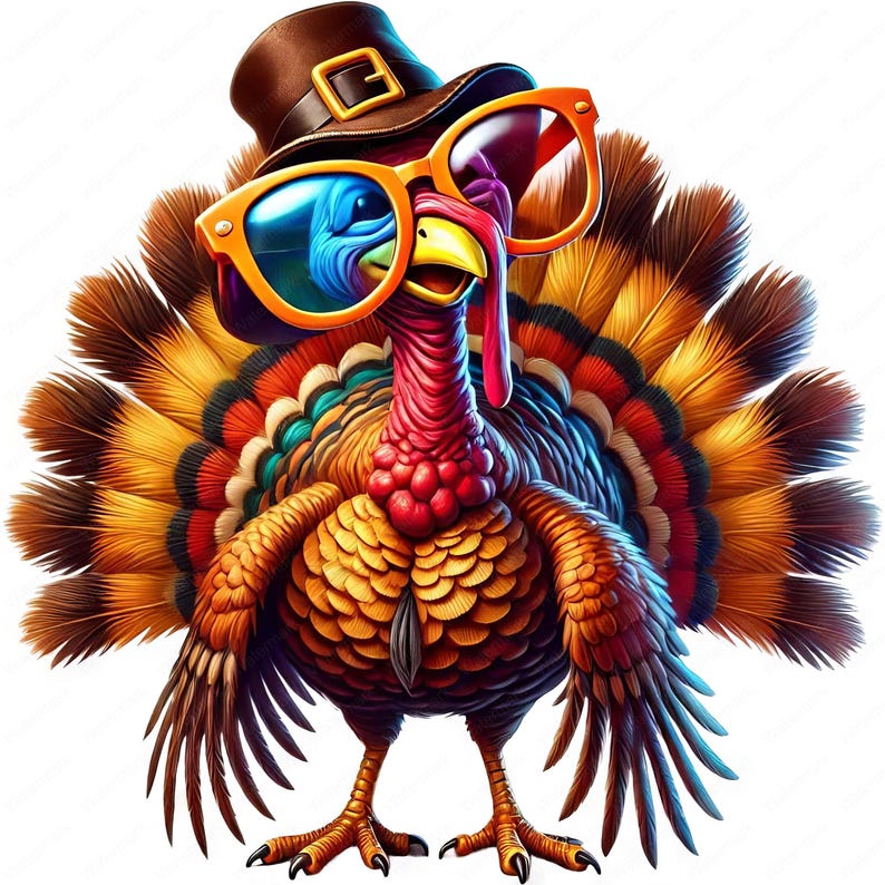 Cartoon Turkije Clipart | Leuke cartoon kalkoen clipartbundel | 10 hoogwaardige ontwerpen | Thanksgiving-kunst | Afdrukbare items | Commercieel gebruik afbeelding 5