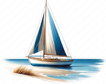 Sailboat Clipart Bundle: Nautical Ocean Art (Digital Download)