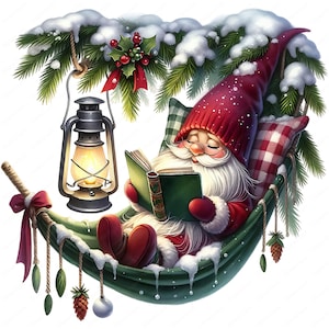 Weihnachten Wichtel Clipart | Festliches Gnom Clipart Bündel 04 | 10 hochwertige Designs | Urlaub Kunst | Drucksachen | Kommerzielle Nutzung