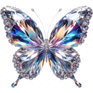 Diamant Schmetterling Clipart | Funkelnde Schmetterling Clipart Bundle | 10 hochwertige Designs | Luxus Kunst | Drucksachen | Kommerzielle Nutzung