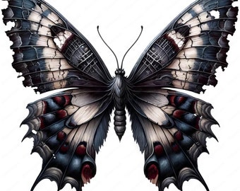 Gothic Butterfly Clipart Bundle: Dark Mystical Designs (Digital Download)