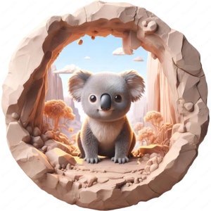 3D Cute Koala Clipart Adorable 3D Koala Clipart Bundle 10 High-quality ...