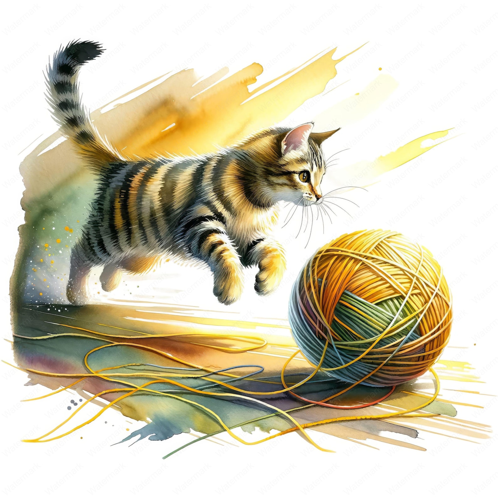 Playful Cat Clipart Charming Playful Cat Clipart Bundle 10 High-quality ...