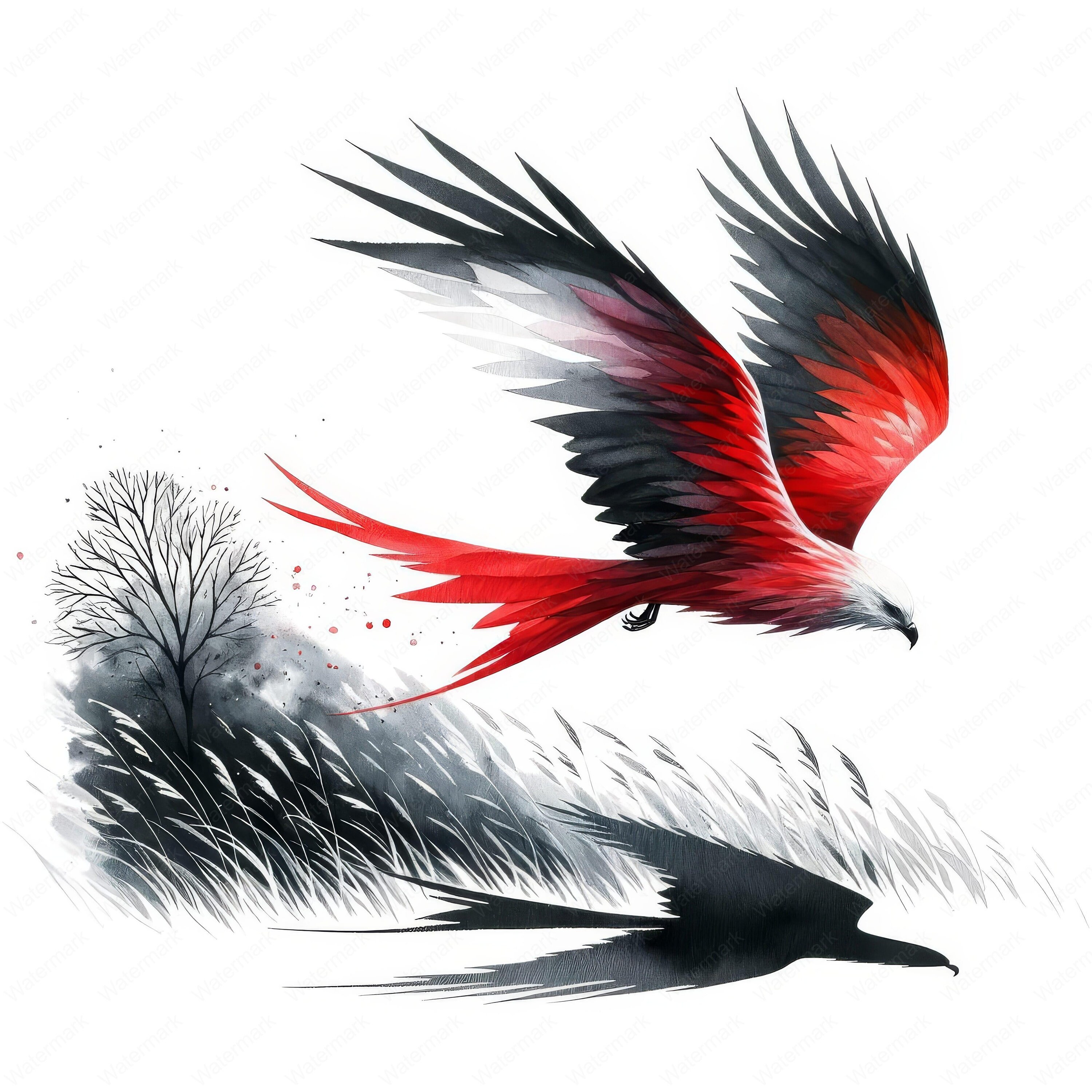 Red Kite Clipart Bundle | Bird Art Printables (digital Download) - Etsy