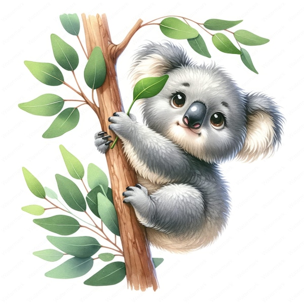 Cute Koala Clipart | Clipart Bundle | 10 High-Quality Images | Nursery Decor | Paper Craft | Apparel | Digital Prints | Commercial Use