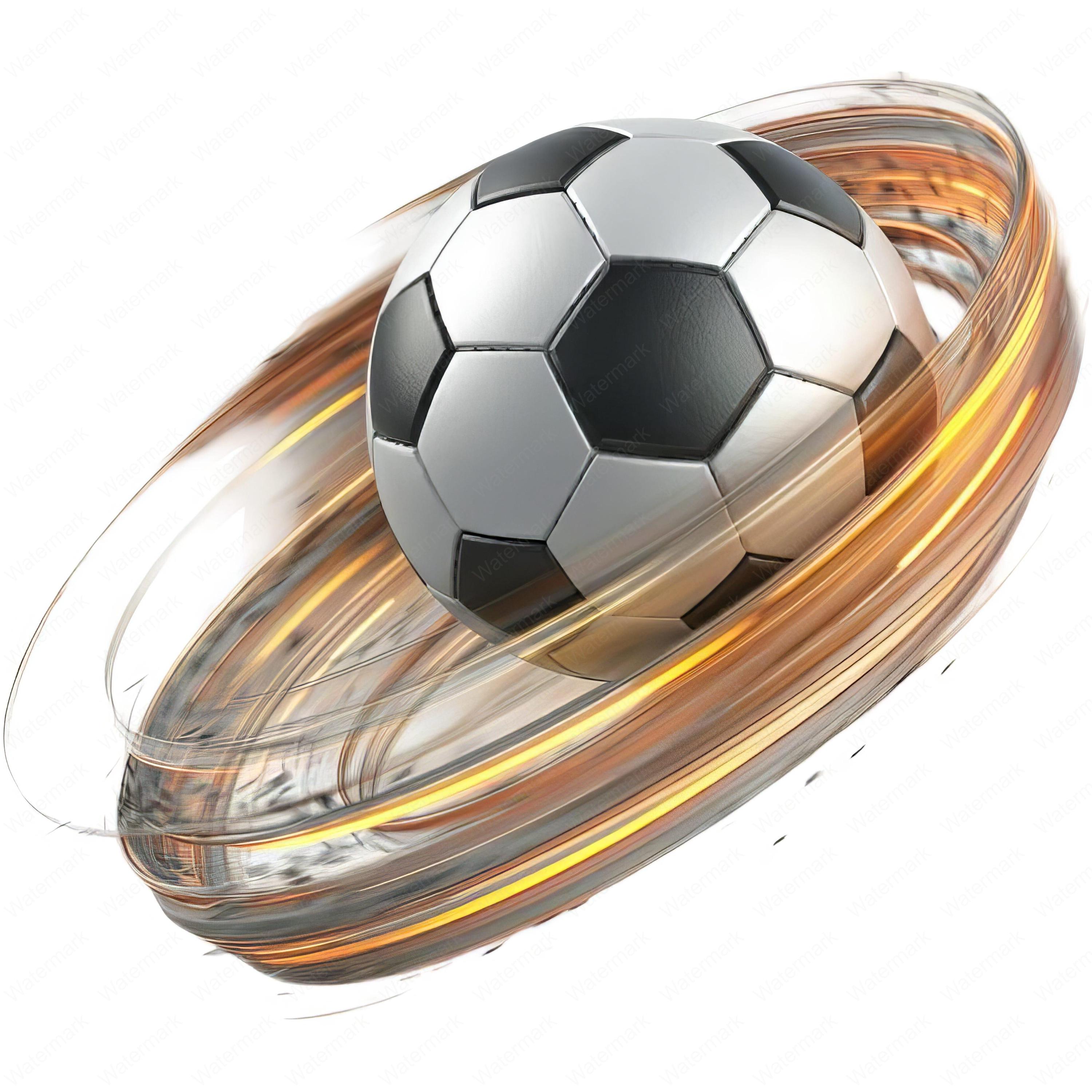 躍動感あふれるサッカーボールのクリップアート：モーションエフェクト