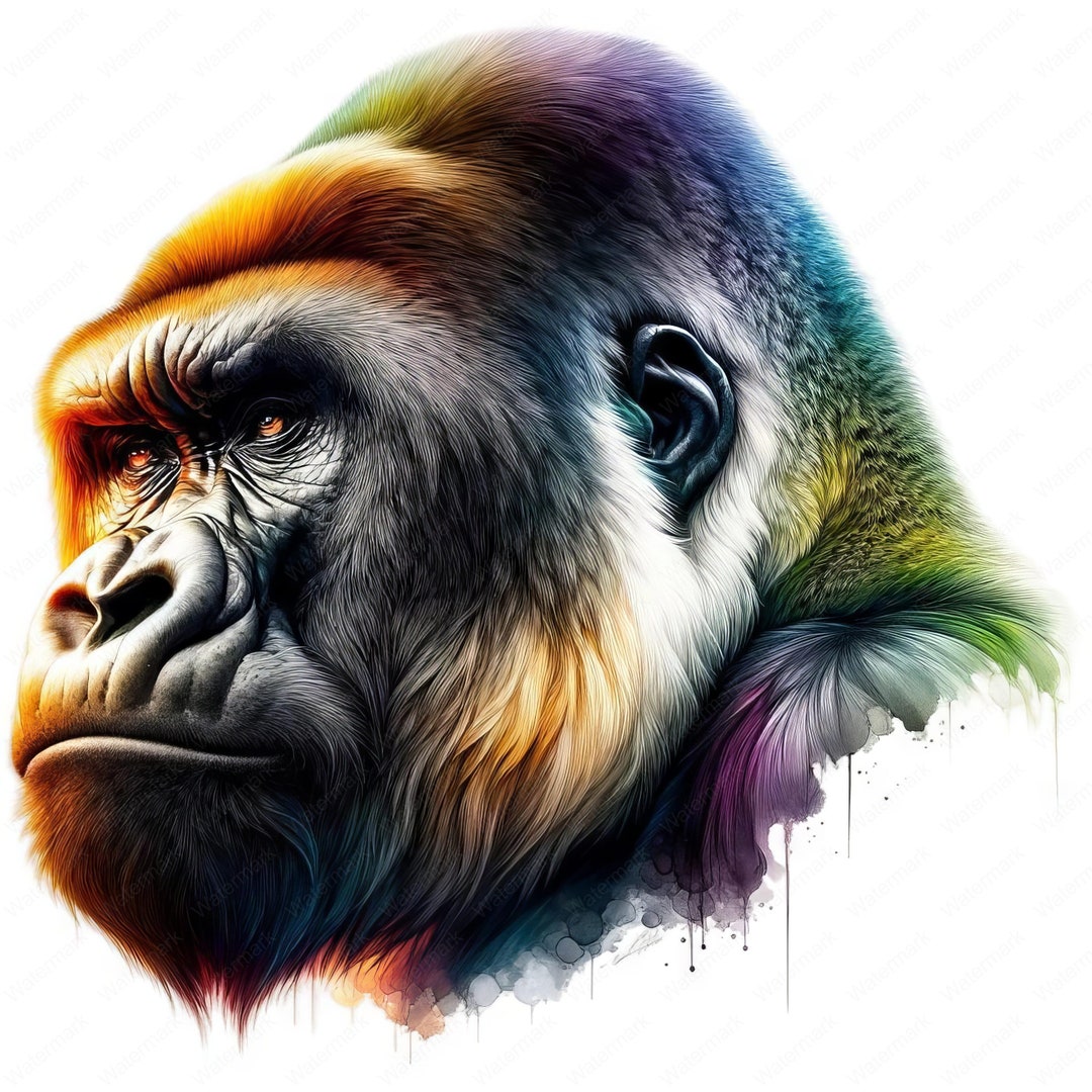 Silverback Gorilla Clipart | Mighty Silverback Gorilla Clipart Bundle | 10 High-quality Designs ...