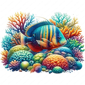 Clipart poisson océan | Lot de cliparts poissons océan vibrants 04 | Conceptions de haute qualité | Art marin | Imprimables | Utilisation commerciale