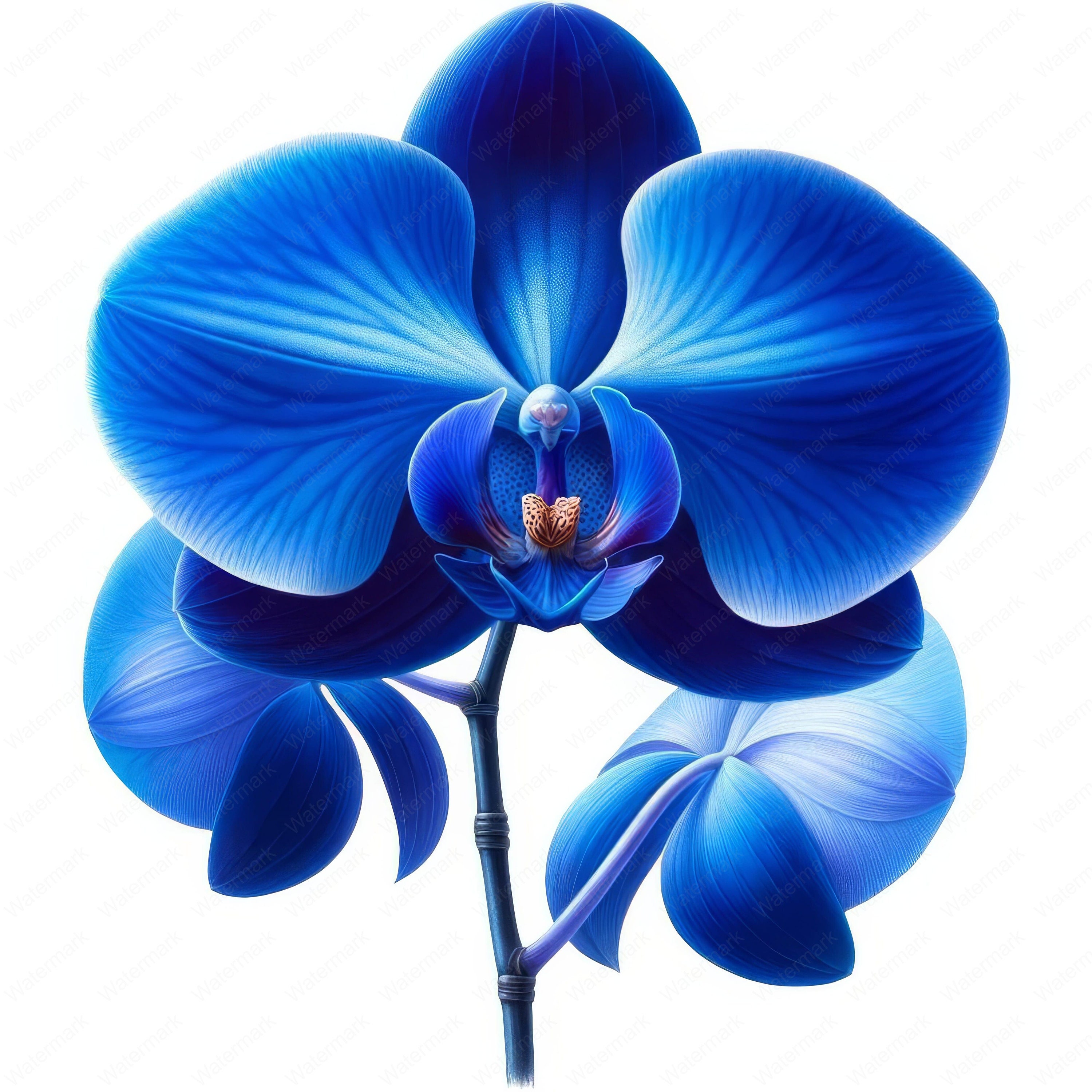 Blue Orchid Clipart Bundle | Floral Art Designs (digital Download