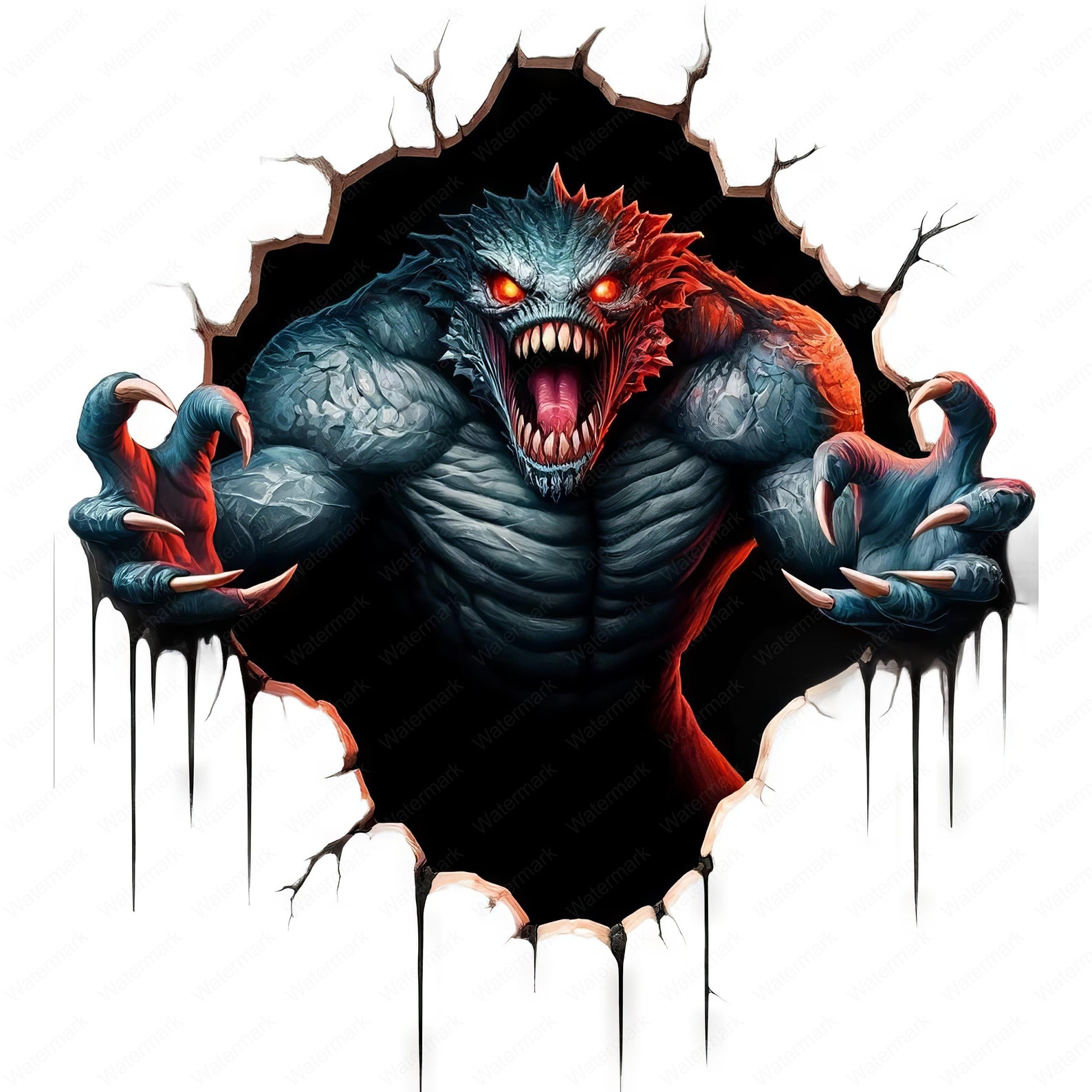 Angry Monster Clipart Bundle: Fiery Art Designs (digital Download) - Etsy