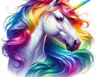 Rainbow Unicorn Clipart | Magical Designs for Commercial Use (Digital Download)