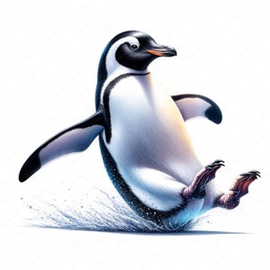 Clipart de pingüino que se tambalea / Paquete de imágenes prediseñadas de adorable pingüino que se tambalea / 10 diseños de alta calidad / Arte animal / Imprimibles / Uso comercial