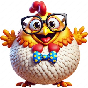 Clipart poulet mignon | Adorable lot de cliparts poulet | 10 modèles de haute qualité | Art de la bande dessinée | Imprimables | Utilisation commerciale