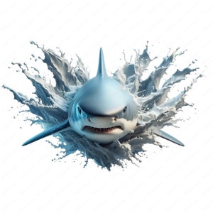 Majestic Shark Clipart | Powerful 3D Shark Clipart Bundle | 10 High ...