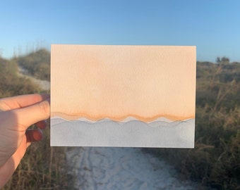 Beachy Note Card, Coastal Greeting Card, Tide Card, Ocean Card, Beach Card, Cute Card, Wave Card, Sand Card