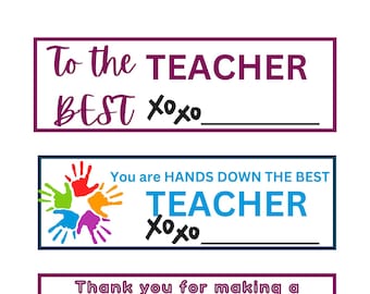 Teacher Appreciation Printable Gift Tags (Personalizable)