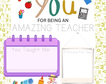 Teacher Appreciation Printable: Fill-in Thank You Gift (Digital Download)
