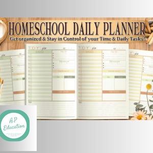 Printable Homeschool Planner Bundle, 50 Pages, Homeschool Planner Printable, Teacher Planner, Unit Study, Daily Plans, Customizable, Canva