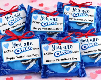 Oreo Valentine's Day Treat Tag, Printable Classroom Cards (PDF) Customizable
