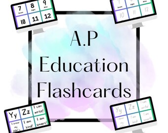 Flashcard Bundle, Alphabet, Numbers, Colors, Shapes and Tracing Flashcards, Summer Review