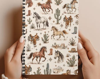 Western Horse Notebook Cowgirl Journal Horse Lover Gift Equestrian Notebook Western Journal Back to School